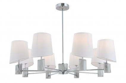 Люстра 15725/8 CR+WTDLS хром/белый абажур 8x40W E14 d870 h610, STR24